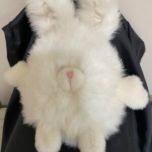 Vintage Russ Berrie Poofie Bunny 13” White Sparkle Plush! Rare! NWT